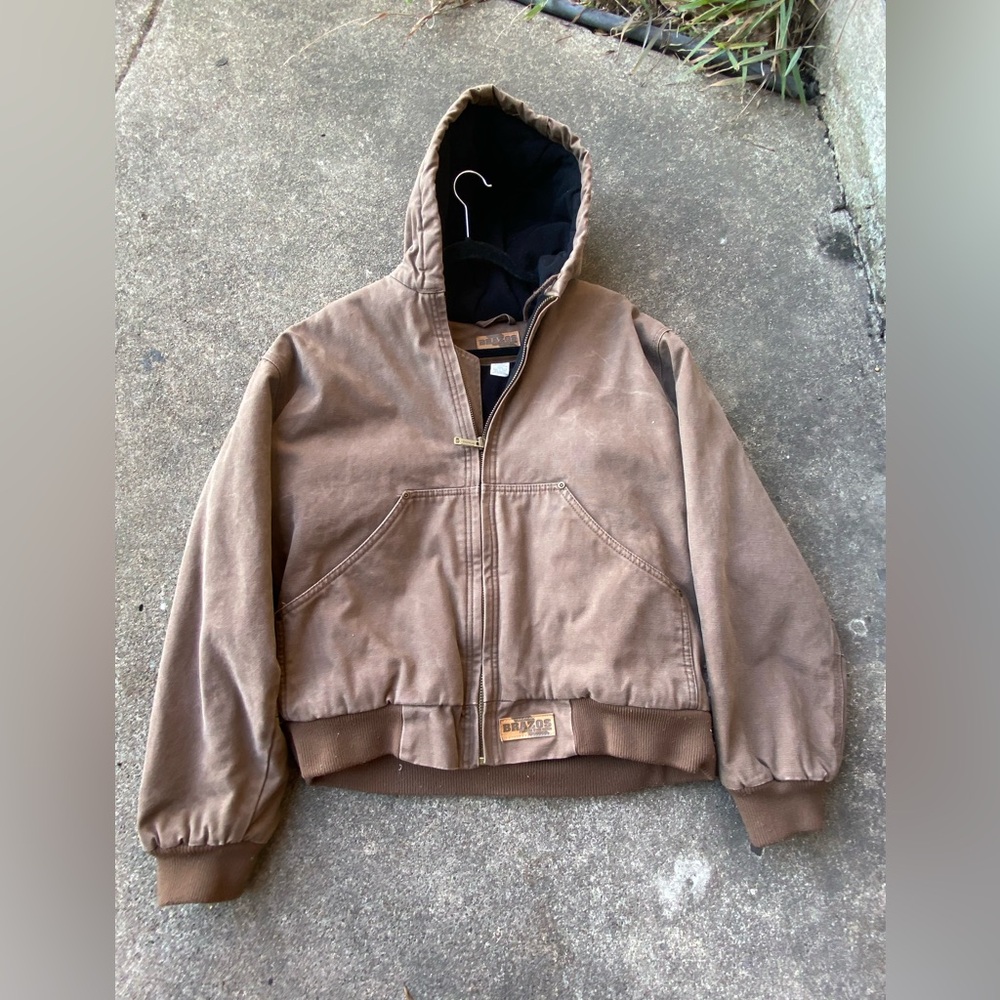 Brazos brown hooded jacket with a nice fade workwear